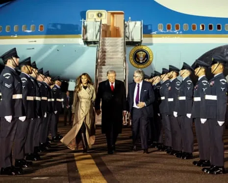 US President Trump Touches Down in UK for Unprecedented Repeat State Visit Amid Protests Gather in Windsor